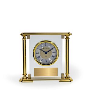 Oras Brushed Gold Glass Clock