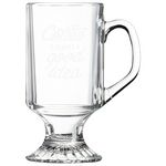 Clear Footed Coffee Mug, Engraved, 10 oz