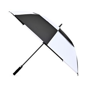 Elements 60" Recycled Auto Open Double Canopy Golf Umbrella - Black-White