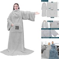 70" x 50" Fluffy Blanket with Sleeves for Women and Men - Hoodies, Blankets