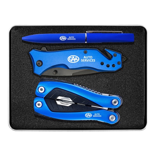 Gift Set With Tk310 Safety Knife, Tm307 Multi-Tool And Pn02 Deluxe Pen