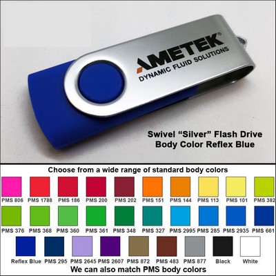 Swivel Flash Drive - 2 GB Memory - Body Reflex Blue