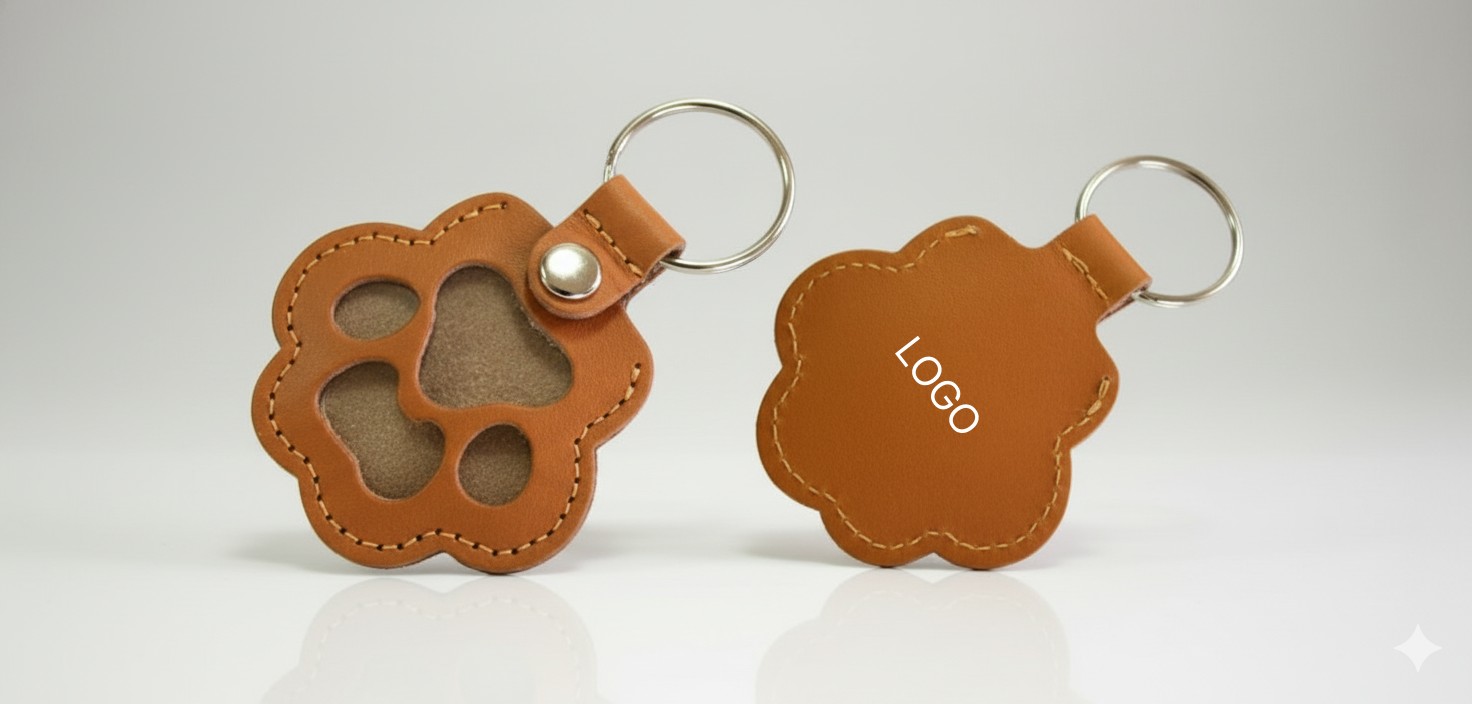 PU Dog Paw Keychain Pet Hair Storage Bag Fur Keeper Key Ring - Key Chains / Rings, Pouches