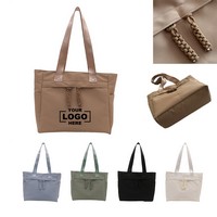 Canvas Tote with Dual Wide Handles - Bags