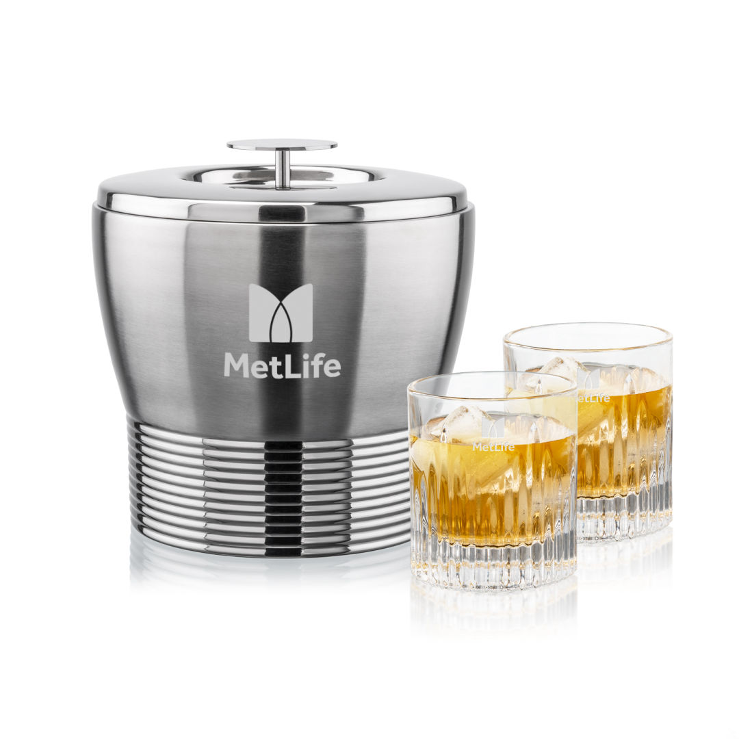 Genoa Ice Bucket & Caldari On-the-Rocks Set - Glasses-Drinking