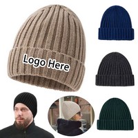 Premium Wool Fisherman Beanie Cuffless Seamless Warm - Beanies