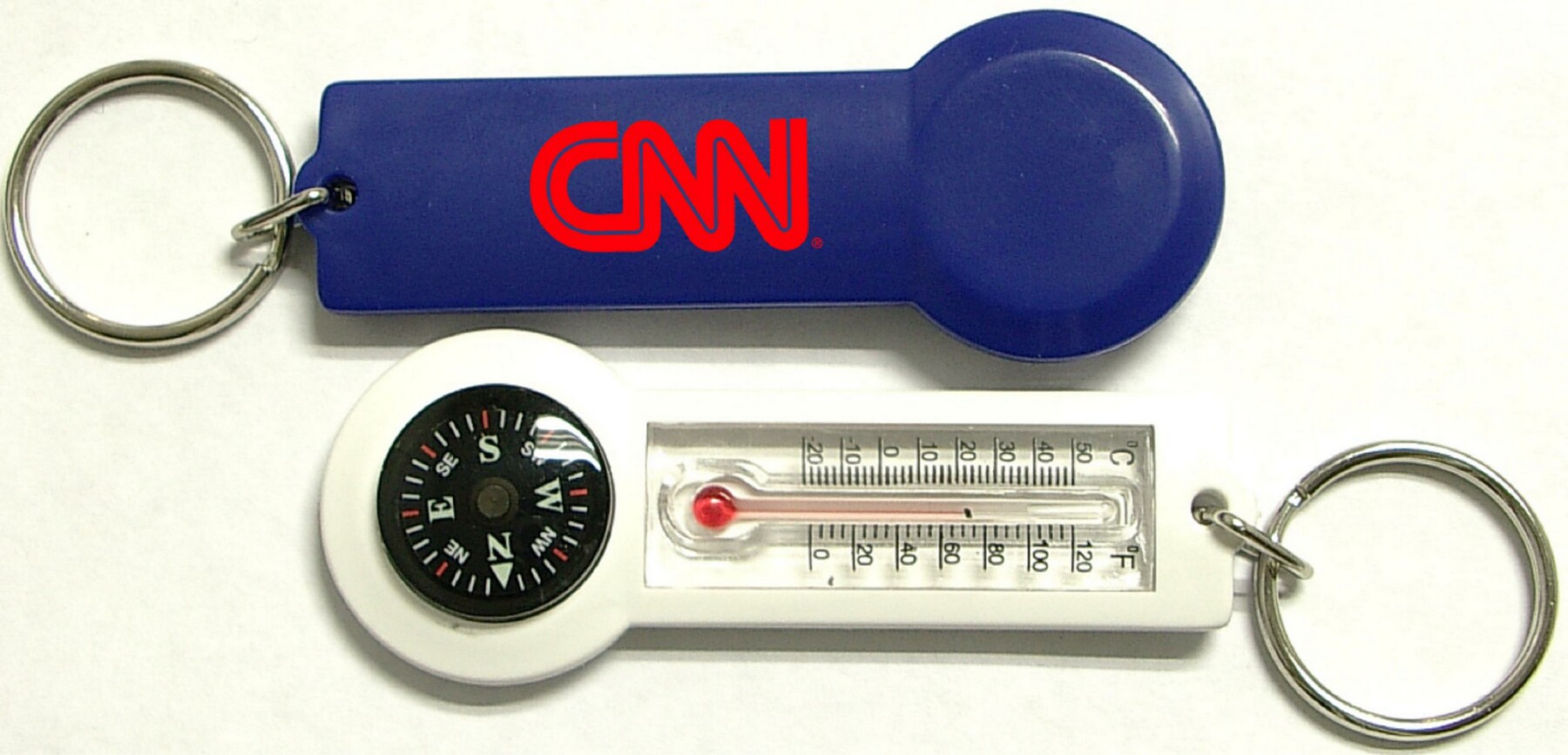 Compass Thermometer Key Chain - Compasses, Key Chains / Rings