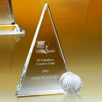 8 1/2" Peak Golf Trophy - Trophies, Crystal