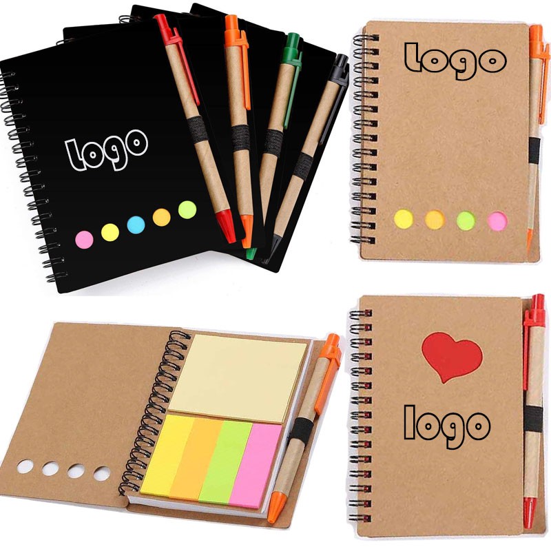 Custom Kraft Paper Convenience Sticker Combination Notebook - Notebooks, Journals