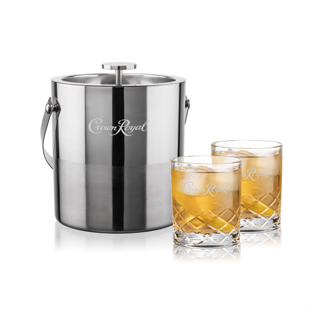 Catania Ice Bucket & Durham On-the-Rocks Set - Glasses-Drinking
