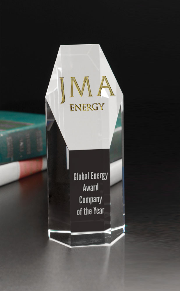 Medium Hexagon Tower Optical Crystal Award - Awards, Crystal