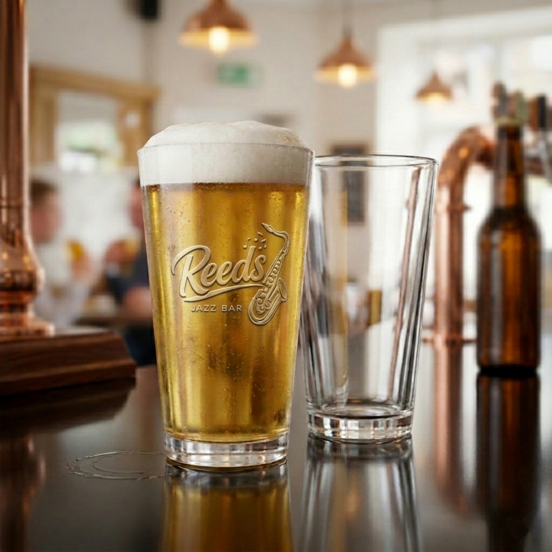 16 oz Pilsner Selection Beer Glass (Deep Etch) - Glasses-Drinking, Beverages