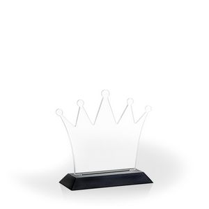 Crown Award with Black Wood Base, Medium - Engraved