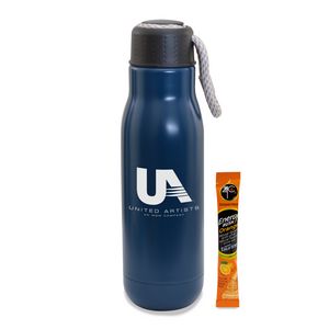 16 Oz. Matte Stainless Steel Insulated Bottle w/Bungee Lid And Energy Mix