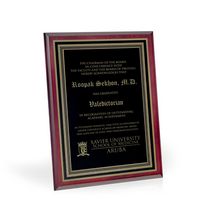 Carlos Mahogany Finish Award Plaque, 9"x12"