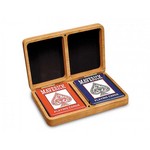Double Deck Hardwood Poker Box - BXW13-04C