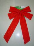 Red Glittery Christmas Bow w/ 4 Loops (41 Cmx30 Cmx7 Cm)