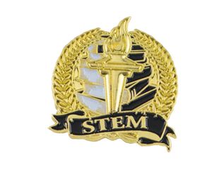 Bright Gold Academic STEM Lapel Pin (1-1/8")