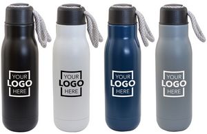 16 Oz. Matte Stainless Steel Insulated Vacuum Bottle w/Bungee Lid