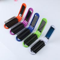 Mini Plastic Hair Comb w/Mirror - Brushes, Combs