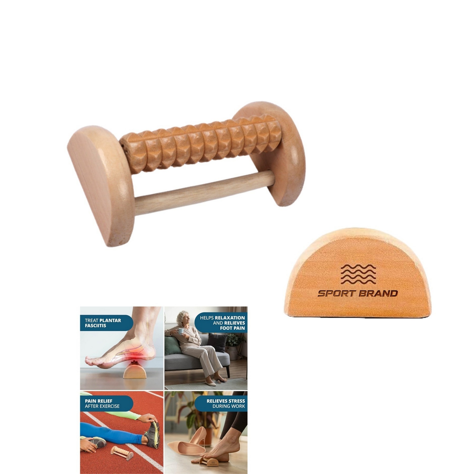 Wooden Foot Roller Massager - Massagers