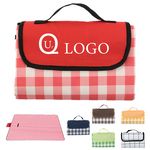 Portable Gingham Picnic Blanket w/ Handle