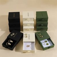 3.2" Lichee Pattern Gift Box Boutique Jewelry Box with Sponge Filled Drawer Package Gift Box - Boxes, Cases