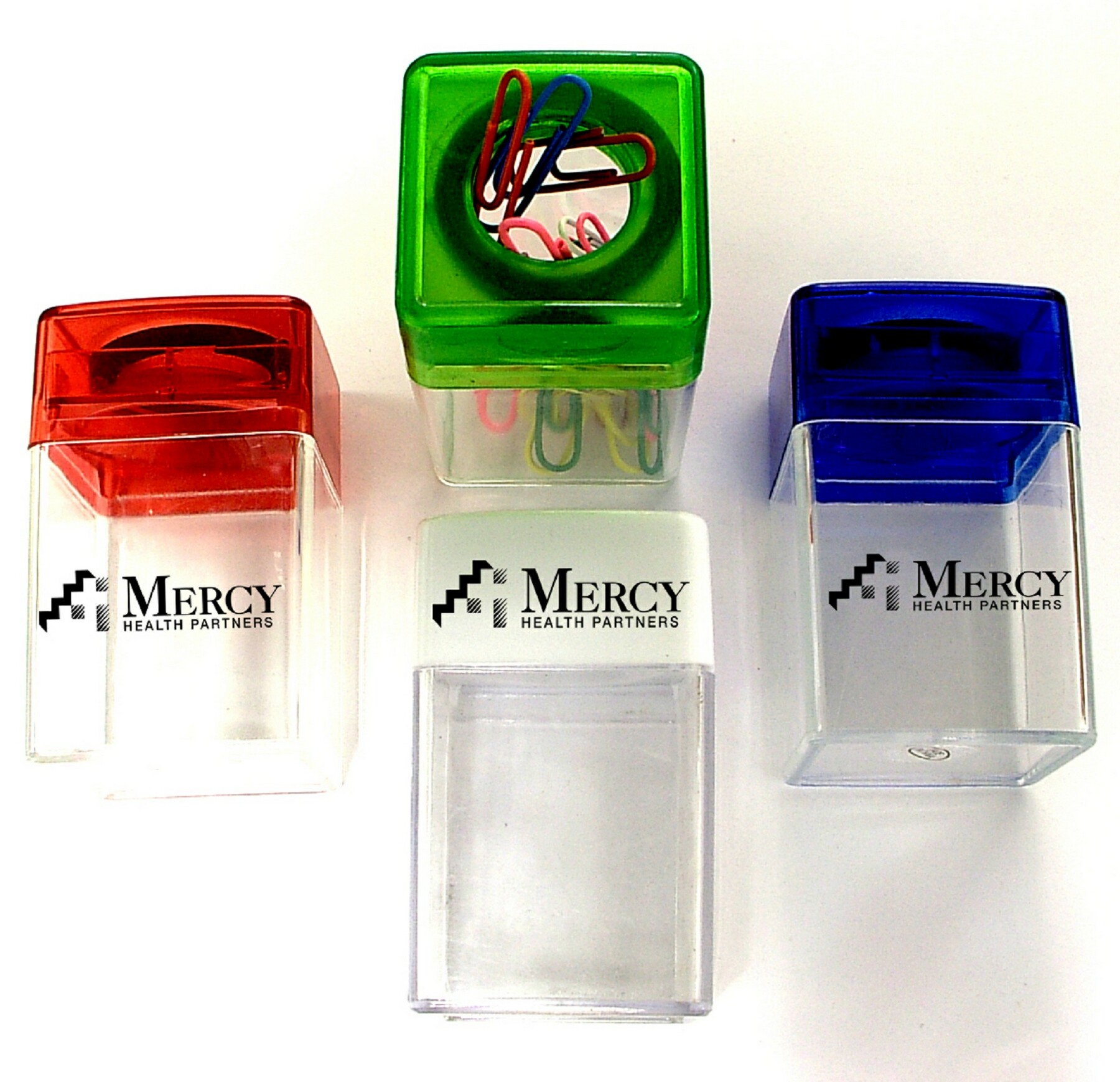 Magnetic Paper Clip Dispenser w/Colorful Paper Clips - Clip Holders/Dispensers, Magnets