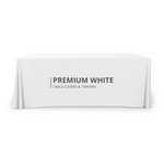 Premium White Table Covers - 8' x 2.5' (3 sided)
