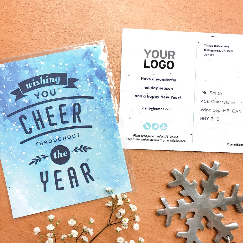 Wishing You Cheer Plantable Holiday Postcards - Seeds, Cards