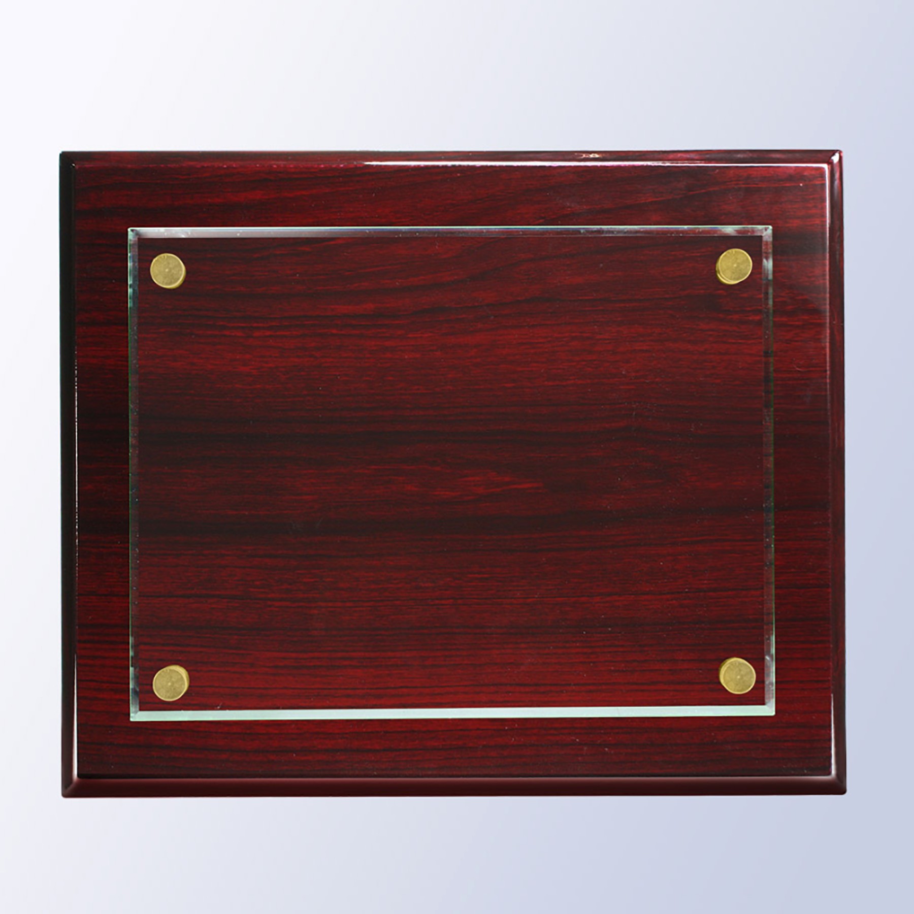 Rosewood Premium Piano Finish Plaque, Medium (Wood 12"x9" - Glass 10"x7") - Plaques