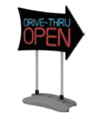 Contour Single-Sided Outdoor Sign Arrow Side w/Fillable Base - Signs, Displays