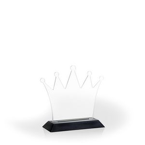 Crown Award with Black Wood Base, Small - UV Print