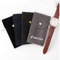 5.3" Velvet Jewelry Pouch with Snap Button Luxury Watches Pouch w/ Velvet Insert Pad - Pouches, Bags