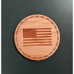 American Flag Hardwood Coasters - FLG03-12A