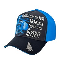 "18 Wheels Move the Spirit" Trucker Hat with Arrowhead Accent - Hats, Caps