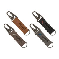Busker Leather Keychain with Antique Nickel Carabiner - Key Chains / Rings, Carabiners