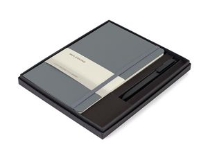 Moleskine® Large Notebook and GO Pen Gift Set - Slate Grey