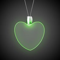 24" Green Heart Light-Up Pendant Necklace(Digi-Printed) - Necklaces, Pendants