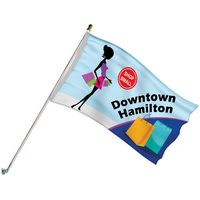 Promotional Flag Kit with 3' x 5' Flag and Silver Bracket - Flags, Displays