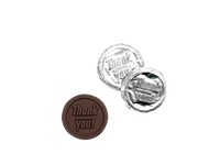 Thank You Premium Silver Foil-wrapped Dark Chocolate Coin