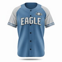 Men's Full Button Birdseye Mesh Baseball Jersey 160GSM - Shirts, Uniforms