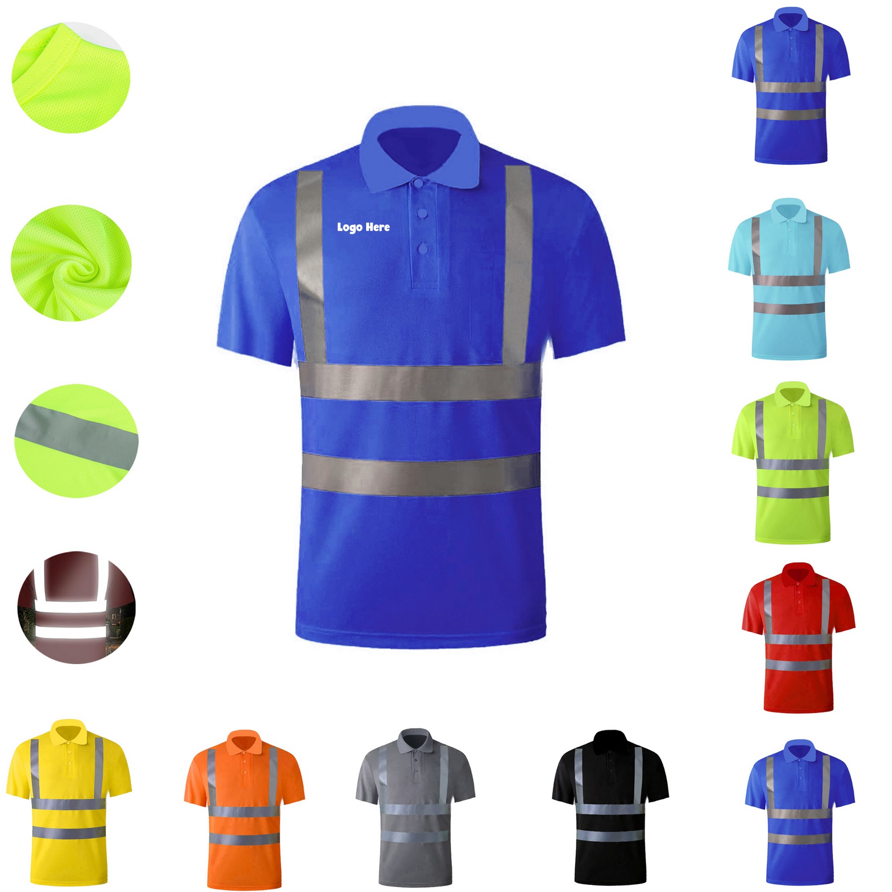 MOQ10 Safety Polo With Reflective Tape - Shirts