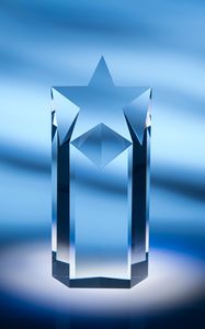 8" Rising Star Crystal Award with Base