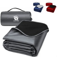 Waterproof Fleece Foldable Stadium Blanket with Carry Bag - Blankets