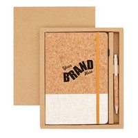 Eco-Friendly Natural Cork Notebook & Pen Gift Set - Notebooks, Kits-Other