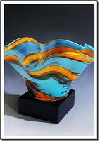 Nation Star Art Glass Bowl w/ Marble Base (6.5"x5") - Bowls, Awards