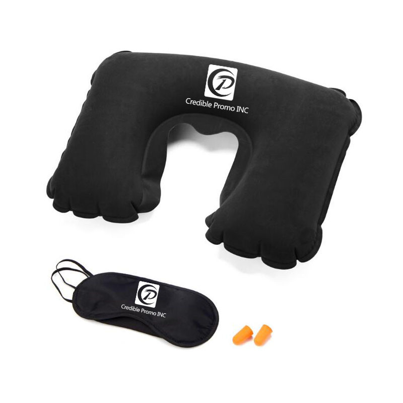 Travel Neck Pillow Set With Eye Mask - Pillows