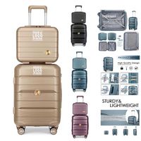 20" 2 Piece Hard Shell PP Lightweight Waterproof Travel Suitcase Set - Luggage, Bags