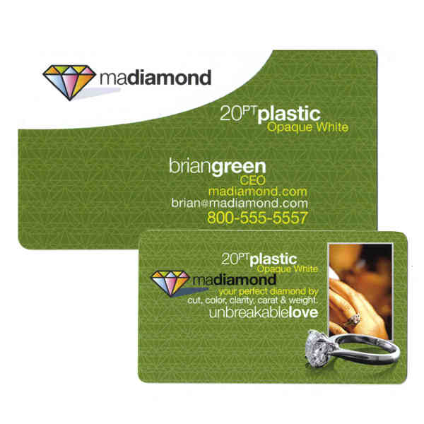 White 20PT 7MIL Plastic Business Cards (2"x3.5") - Cards, Paper